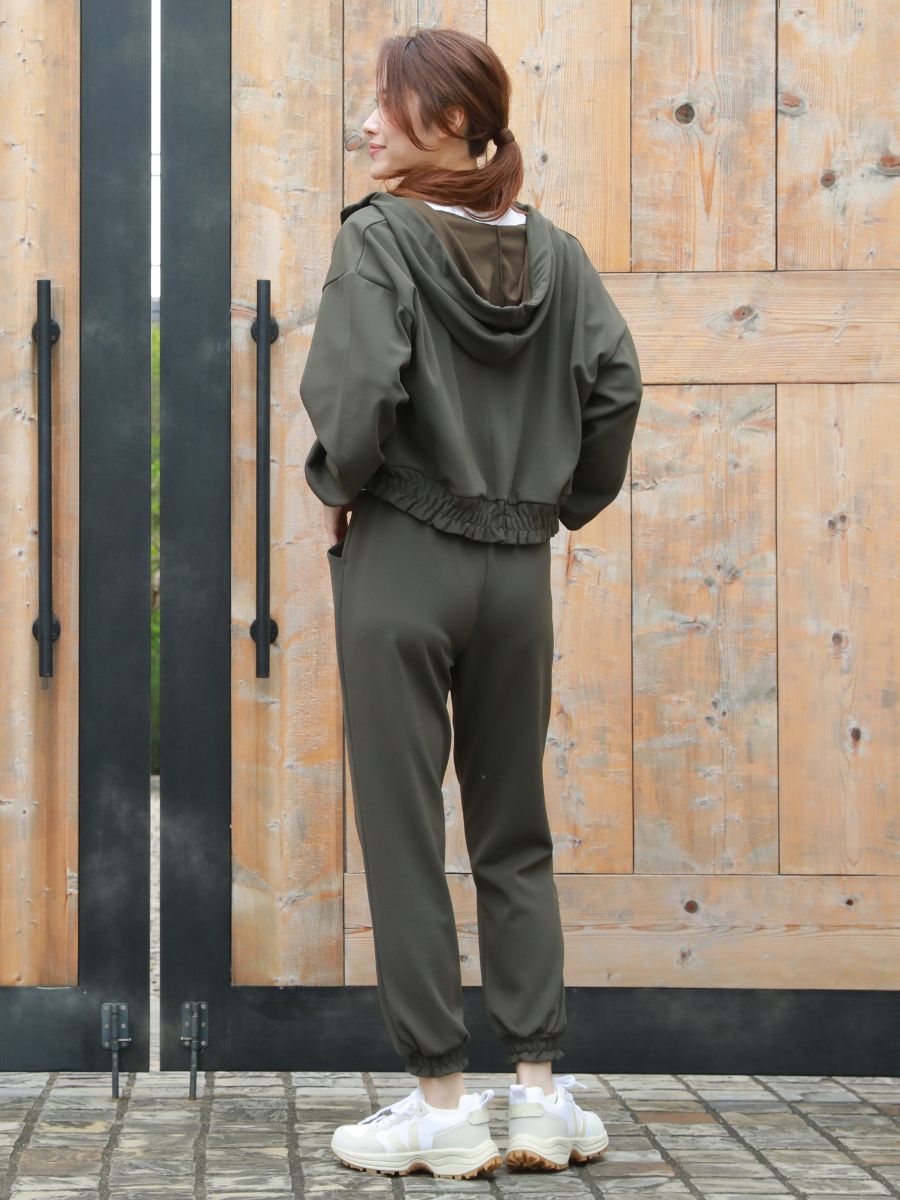 ダンボールニットUVカットクロップド丈パーカー(243000)｜ヨガ